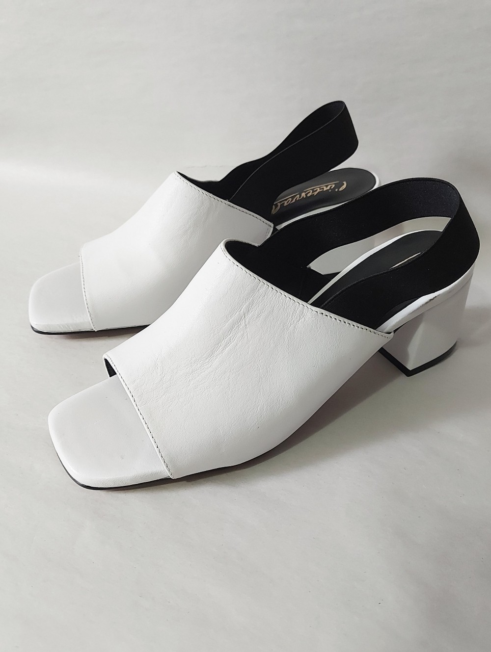 L'intervalle Peep Toe Comfort Stacked Block Heel Slingback Sandals Size 38 EU